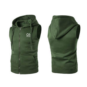 Wholesale OEM Service Latest Design <b>Men</b> <b>Sleeveless</b> Hoodies Made In Pakistan <b>Sleeveless</b> Hoodies - Product Image 4