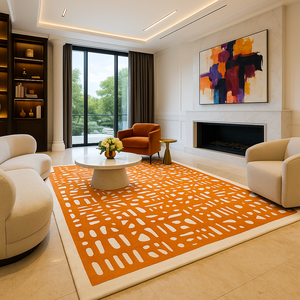 พรมขนสัตว์ลายปักที่มีเอกลักษณ์พรมดีไซน์หรูเป็นมิตรต่อสิ่งแวดล้อมพรมดีไซน์เนอร์สำหรับห้องนั่งเล่น - Product Image 1