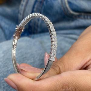 Estilo de moda IGI certificado VVS Esmeralda laboratorio cultivado diamante chapado en oro 925 pulsera de plata esterlina joyería de lujo de moda fina - Product Image 5