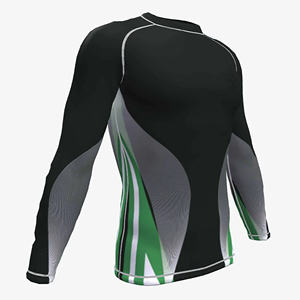 New Arrival Spandex/Polyester Breathable Heat-Transfer <b>Printed</b> High Quality Custom Design long Sleeve Rash Guard for Men BJJ - Product Image 4