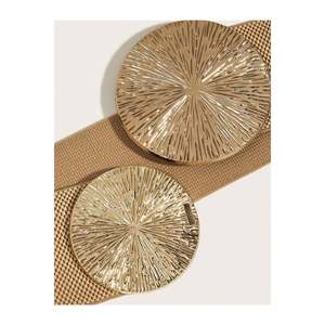 Ceinture élastique pour femme avec boucle dorée, ceinture pour veste, ceinture pour chemise, ceinture pour robe - BEIGE - Product Image 4