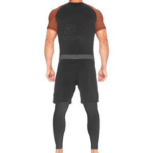 Vente en gros NES PRO SPORTS haute qualité MMA Rash Guard à manches courtes-tissu Spandex/Polyester écologique à séchage rapide pour hommes - Product Image 4