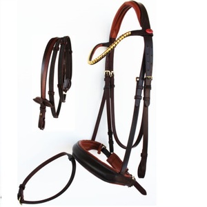 Brida de cuero Horse Snaffle de alta calidad en marrón - Product Image 6