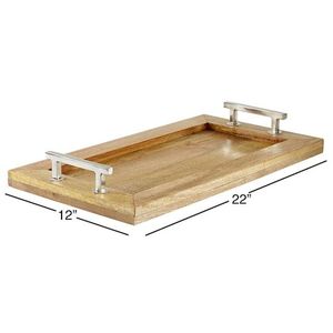 Bandeja de almacenamiento de madera de estilo americano de alta calidad, bandeja de cocina para servir comida de café de forma redonda, respetuosa con el medio ambiente - Product Image 5