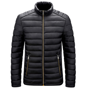 Chaqueta Acolchada Ligera de Lona para Hombre, Estilo Casual, Marca Propia, Diseño Sólido, Impermeable, Moda Urbana - Product Image 2