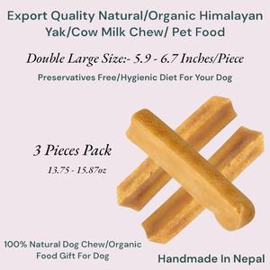 Hecho a mano en Nepal Natural Himalayan Yak/leche de vaca masticar doble tamaño grande 3 piezas paquete sin conservantes Chhurpi para mascotas/perros - Product Image 2