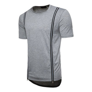 T-shirt tricoté oversize à manches courtes pour homme, col rond, coutures irrégulières, collection automne 2026 - Product Image 2