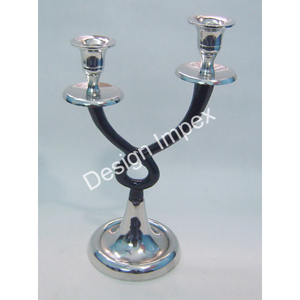 Event Supplies 5 Arms Candelabra Tabletop Centerpiece Items Metal Candle Stand Party Decoration Candle Holder Shiny <b>Polish</b>/<b>Black</b> - Product Image 5