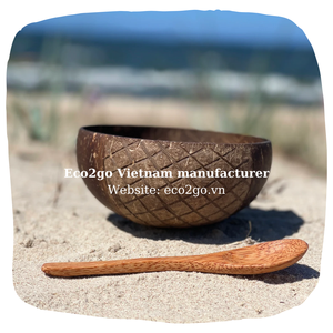 Cuenco de cáscara de coco 100% Natural y pequeño para Vela, Logo láser grabado de Vietnam, hecho por Eco2go, fabricante de Vietnam - Product Image 4