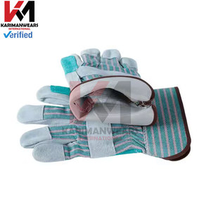 Guantes de trabajo de doble palma Guantes de soldadura de Palma al por mayor Guantes de cuero dividido de vaca de alta resistencia aprobados Construcción industrial - Product Image 6