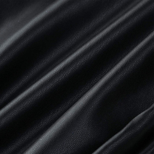 Women's High Quality <b>Black</b> Leather Pants Real High Waist Casual Style Winter Printed Straight Pattern <b>Lace</b> Decoration Flat Front - Product Image 3