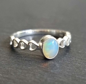 Beautiful 8mm Round Heart Ethiopian <b>Opal</b> <b>Ring</b> Brass Silver Plated Bezel Setting <b>Ring</b> for Birthday Gift Trendy Jewelry for Her - Product Image 4