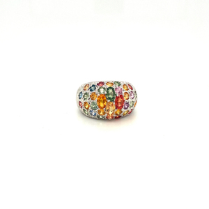 Joyería fina Anillo de plata 925 Anillo de zafiro múltiple natural Piedra preciosa de lujo Propuesta de diamante completo y anillo de compromiso - Product Image 1