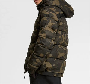 Chaqueta acolchada de camuflaje de fabricación al por mayor de diseño de estampado de camuflaje personalizada, chaqueta cálida de burbujas para hombre - Product Image 4