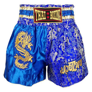 Shorts de boxe Muay Thai personnalisés en gros, design en satin à fente, dragon brodé, OEM ODM, shorts d'entraînement de combat - Product Image 1