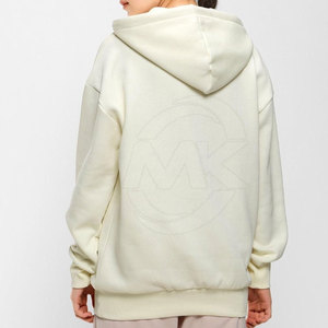 Sudaderas con capucha de lana para mujer de color sólido con logotipo personalizado para ropa informal de invierno posición de logotipo frontal - Product Image 3