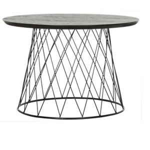 Vente à chaud de meubles de décoration de sol pour bars et clubs Table de salon pour hôtels Table de luxe en fil de fer avec dessus en bois Table basse - Product Image 1