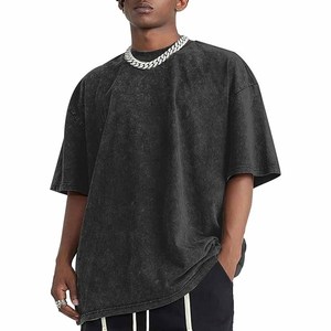Venta al por mayor de alta calidad 100% algodón camisetas de los hombres de peso pesado de gran tamaño Unisex impresión personalizada etiqueta privada T- - Product Image 5