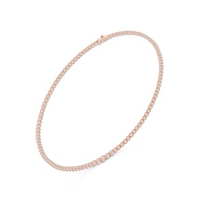 Collar de Tenis de Lujo de Oro Sólido de 14 Quilates con Diamantes Cultivados en Laboratorio con Certificación IGI, Engaste de Bisel, Oro Amarillo/Rosa/Oro Natural, Regalo para Mujer - Product Image 2