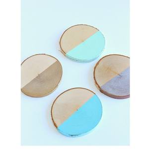 Posavasos de madera y resina en relieve con logotipo de diseño impreso personalizado, posavasos con patrón colorido - Product Image 1