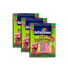 ลูกอมแท้ Hitschies Sour Dragon Tongues 125 กรัม ถุง ขนมเยอรมันวีแกน รสผลไม้ เชอร์รี่ แอปเปิ้ล พีช สตรอว์เบอร์รี ขายส่ง - Product Image 6