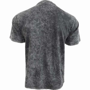 Logo personnalisé pour hommes T-shirt délavé à l'acide surdimensionné Boxy Fit 100% coton imprimé Mock Neck Drop Shoulder Solid Jersey Plus Respirant - Product Image 2