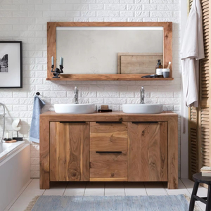 Lavabo de salle de bain moderne en bois pour hôtel et appartement - Product Image 1