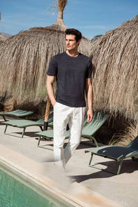 Lisse sensation t-shirt pour hommes mode Streetwear décontracté confortable vêtements salon voyage salle de sport usage quotidien en vrac - Product Image 4