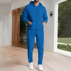 2025 nuevo otoño patrón sólido algodón orgánico Sudadera con capucha chándal transpirable Jogging sudadera y pantalón de chándal para la temporada - Product Image 6