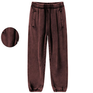 2024 nuevo estilo hombres ácido lavado polar pantalones de chándal al por mayor de alta calidad personalizado lavado ácido pantalones de chándal para hombres - Product Image 3