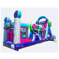 Parcours d'obstacles aquatiques gonflables personnalisés pour joueurs, pour adultes et enfants, toboggan aquatique gonflable en PVC durable avec piscine