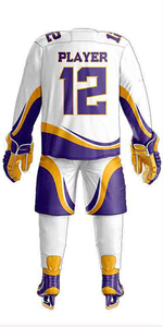 Service OEM, ensembles d'uniformes de hockey sur glace avec logo personnalisé, 100% polyester respirant et à séchage rapide, 10 ensembles MOQ - Product Image 2