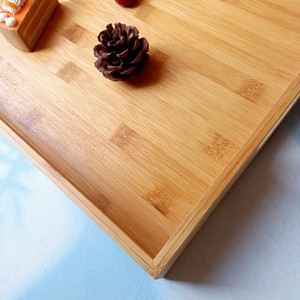 Plateau Plateau de service à thé en bois de bambou avec poignée plateau multifonction en forme de rectangle pour restaurant hôtel usage domestique - Product Image 3