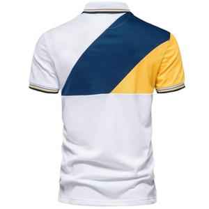 Trending Men's 100% algodón para Polos Patrón sólido Logotipo bordado personalizado Último diseño Tela de punto para camiseta de polo - Product Image 2