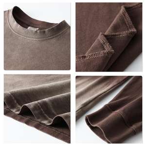 Heavyweight 300gsm <b>Men</b> Cotton <b>Tshirt</b> Custom Digital Print Acid Wash Sun Faded T-shirts Vintage Distressed T Shirts for <b>Men</b> - Product Image 2