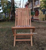 Chaises pliantes en teck massif Wood Bali pour la plage, le jardin et la terrasse indonésienne, meubles d'extérieur, chaises de salle à manger