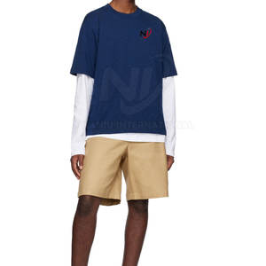 เสื้อเชิ้ตสองชั้นสำหรับผู้ชายบริการ OEM พิมพ์โลโก้ของคุณแบบกำหนดเอง100% วัสดุผ้าฝ้าย - Product Image 4