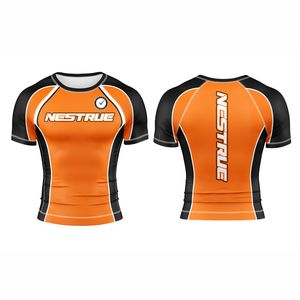 Jitsu rashguard ของผู้ชายชุดออกกำลังกายแขนสั้นพิมพ์ซับลิเมชั่นชุดออกกำลังกายระบายอากาศได้ดีดีไซน์แขนสั้น - Product Image 1