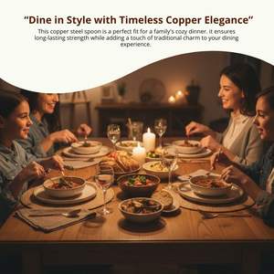 Fabricant de gros Cuillère de service classique en acier inoxydable et en cuivre Vaisselle avec logo personnalisé pour restaurants, maisons et hôtels - Product Image 3