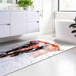 พรมพิมพ์ลายช้างแดง: ทำความสะอาดง่าย น่ารัก บ้านไร่ เท่ บาง พรมไม่ทอแบบบาง - Product Image 5