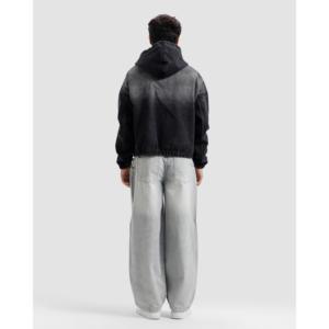 Veste en jean délavée à capuche pour femme, sweat-shirt confortable avec capuche élégante - Product Image 5