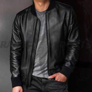 Veste en cuir véritable vintage pour homme - Design classique et tendance, haute qualité, faible MOQ, fabricant OEM personnalisé, patchwork sur le devant - Product Image 2