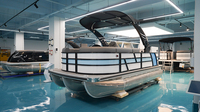 Bateau de pêche ponton de luxe Kinocean S-16 2025, embarcation de loisirs nautiques 8 personnes, yacht fluvial 16 pieds avec bar, toilettes et canapé à vendre