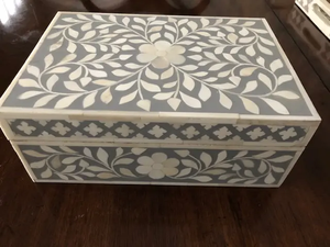 Boîte à bijoux en bois avec incrustation d'os, design de luxe, logo personnalisé, écologique, artisanale, pour femmes et filles, collier, bague, montre - Product Image 2