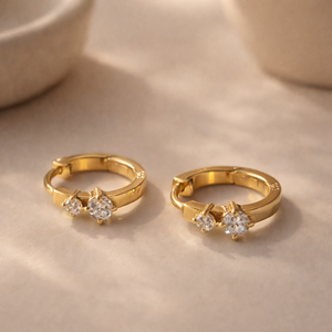 Duo Diamond Mini <b>Huggie</b> <b>Earrings</b> - Product Image 2