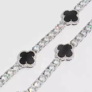 Chaîne en argent 925 pour homme avec AGATE MOISSANITE TENNIS Exquisite 5MM Iced Bust Hip Hop Style Wedding Party Brings Prosperity Sign - Product Image 2