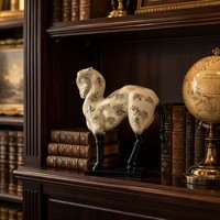 Statue de cheval en résine de style dynastie Tang, figurine en porcelaine imitation émaillée pour la décoration de bibliothèques et de bureaux de luxe