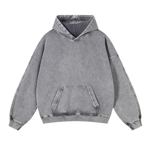 Personnalisable Surdimensionné Homme Acid Wash Hoodie Vintage French Terry Cotton Fleece Sweatshirt Streetwear pour l'hiver - Product Image 2