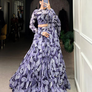 Lehenga Choli elegante de Estilo Vintage para mujer con Dupatta, perfecto para festivales y fiestas de invierno, colección al por mayor de La India - Product Image 5