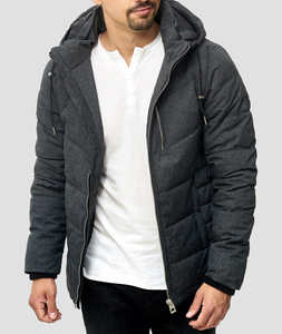Front Logo Regular Length Lightweight <b>Padded</b> Latest Style Custom Men's <b>Waterproof</b> Breathable Winter Warm Canvas Puffer <b>Jacket</b> - Product Image 1